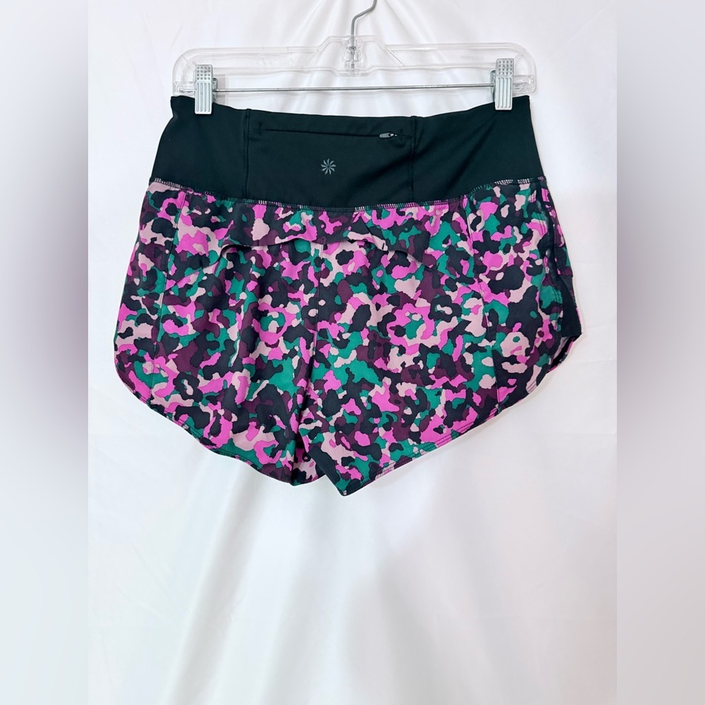 Athleta Running Free Colorful Camo Pattern With Black Waistband And Pockets - Picture 6 of 8